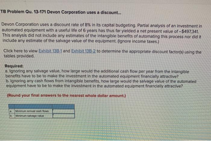 would require a $775,000 investment in equipment. At the end of five