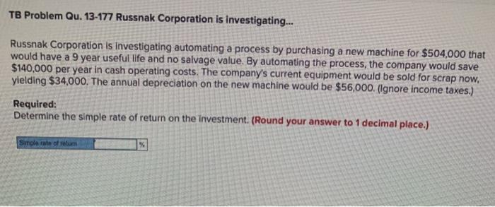 years, the project would terminate and the equipment would have no salvage