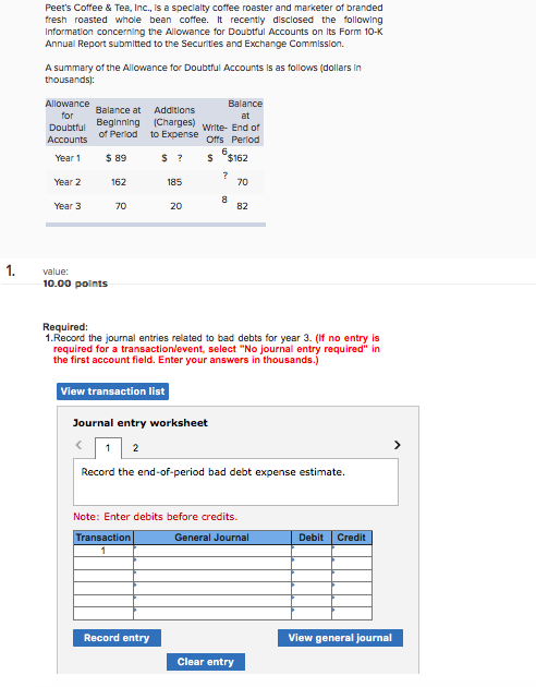 Peet's Coffee & Tea, Inc., s a specialty coffee roaster and