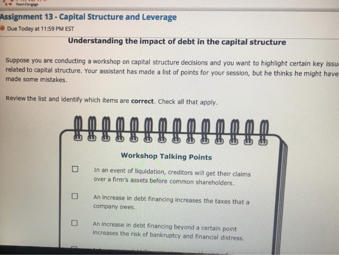 4. Capital structure decisions and firm value Aa Aa Why focus on