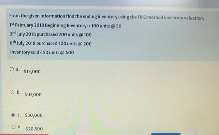  From the given information find the ending inventory using the FIFO