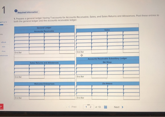 receivable subsidiary ledger; schedule of accounts receivable LO C1 The following information