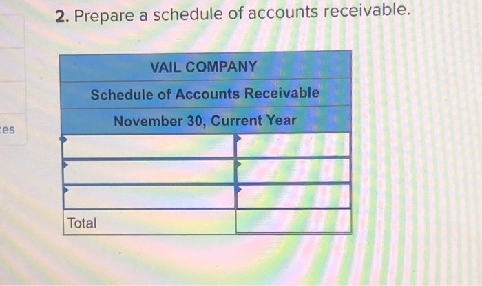 applies to the questions displayed below Vail Company recorded the following selected