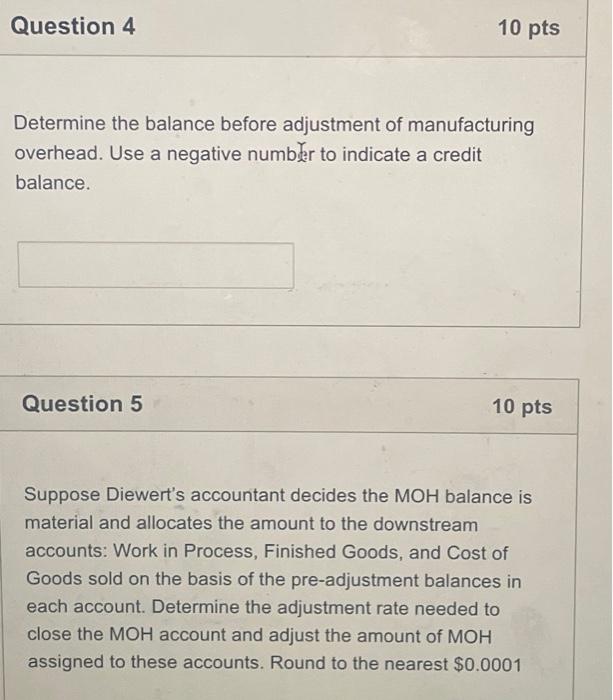 balance before adjustment of manufacturing overhead. Use a negative numberer to indicate