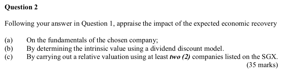 Please answer question 2, thank you Due to their financial report unable