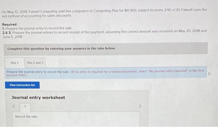  On May 12, 2018, Falwell Computing sold five computers to Computing