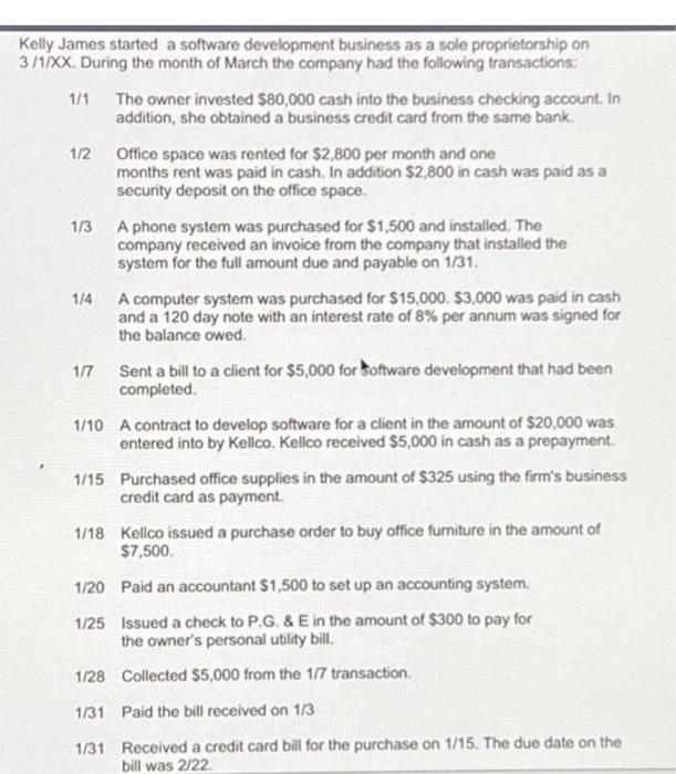  elly James started a software development business as a sole proprietorship