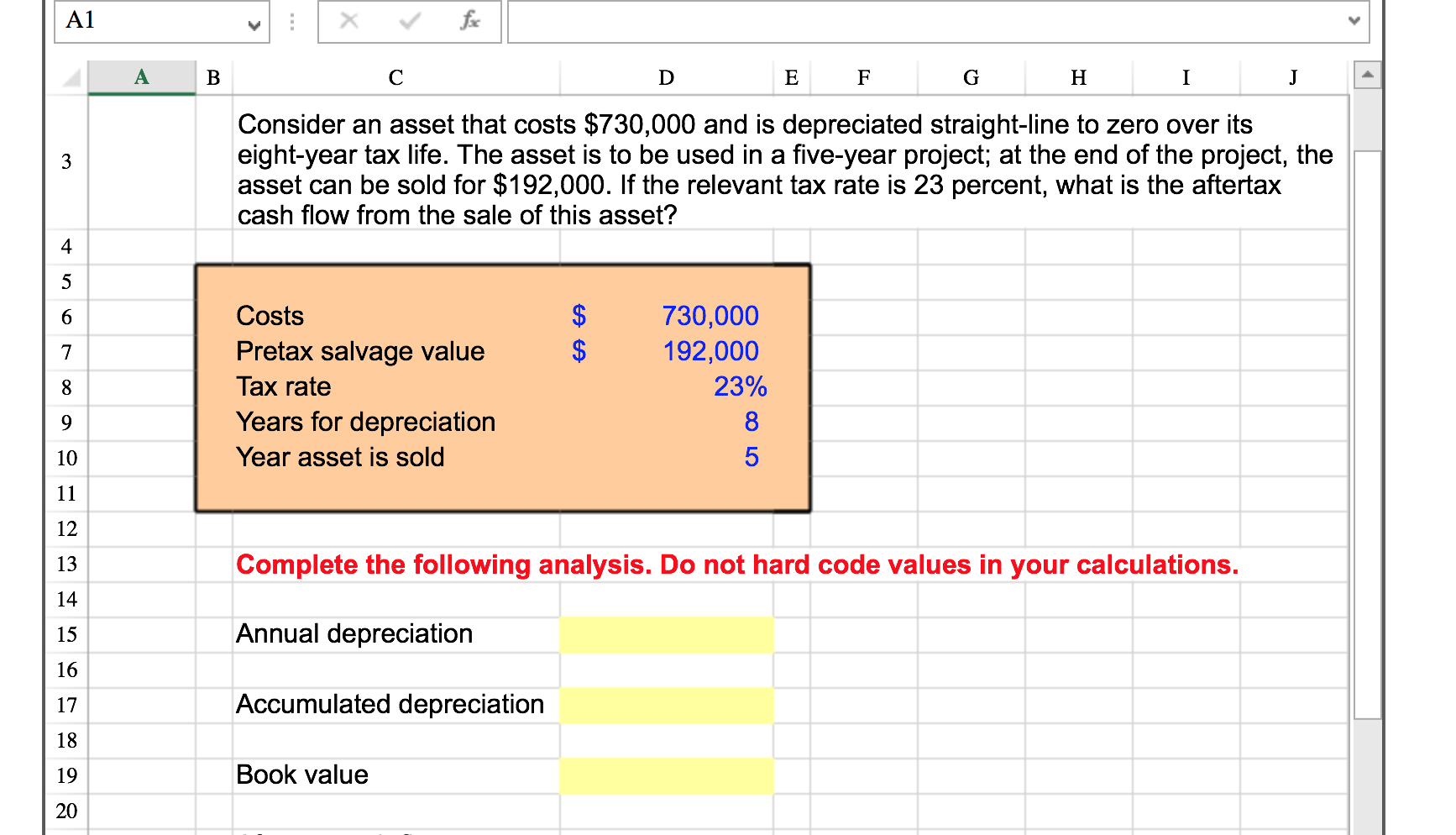 Please use excel formula to answer the question. A1 A B D