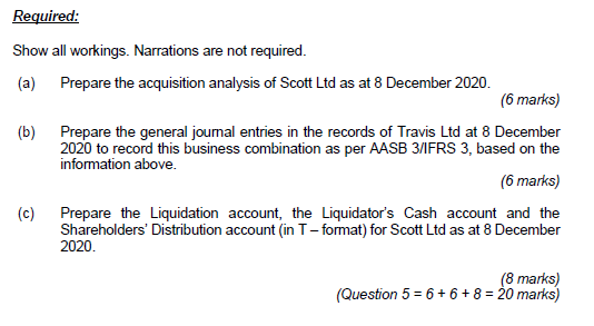 Ltd acquired the remaining continuing operations of Scott Ltd. Scott Ltd will
