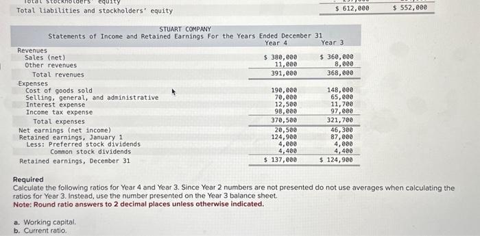 right. please help. Required Calculate the following ratios for Year 4 and