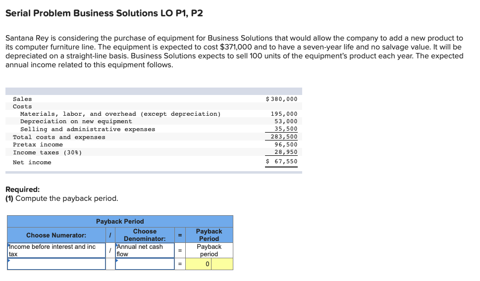 need help with the following accounting problem. Serial Problem Business Solutions LO