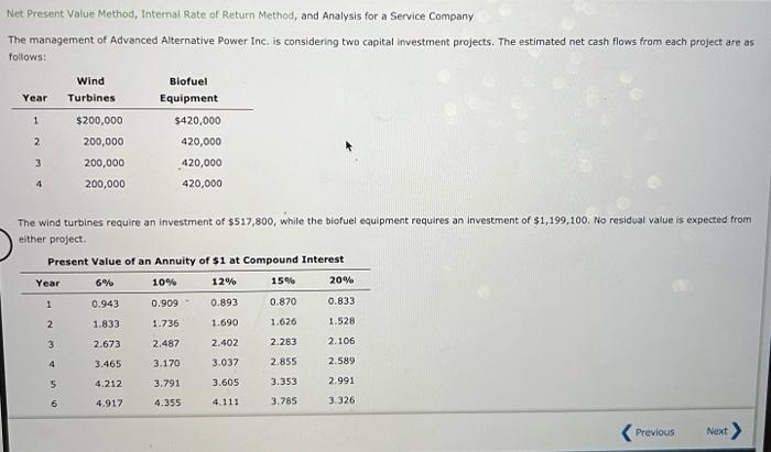  Net Present Value Method, Internal Rate of Return Method, and Analysis