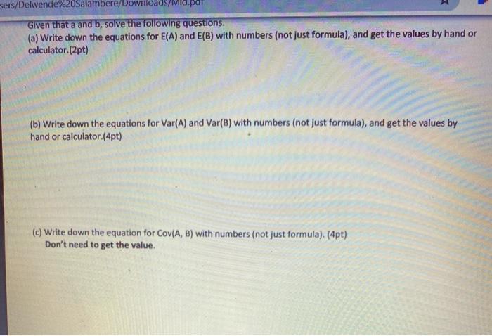 4a 5b 7b 10a where a and b are positive numbers(i.e., a,