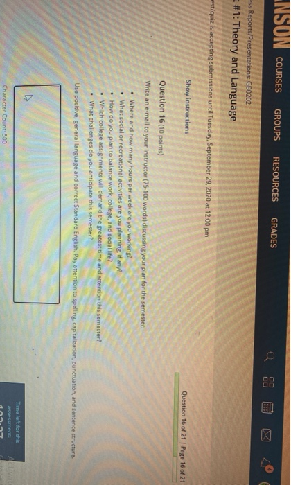  INSON COURSES GROUPS RESOURCES GRADES ess Reports/Presentations: GB0202 = #1: Theory