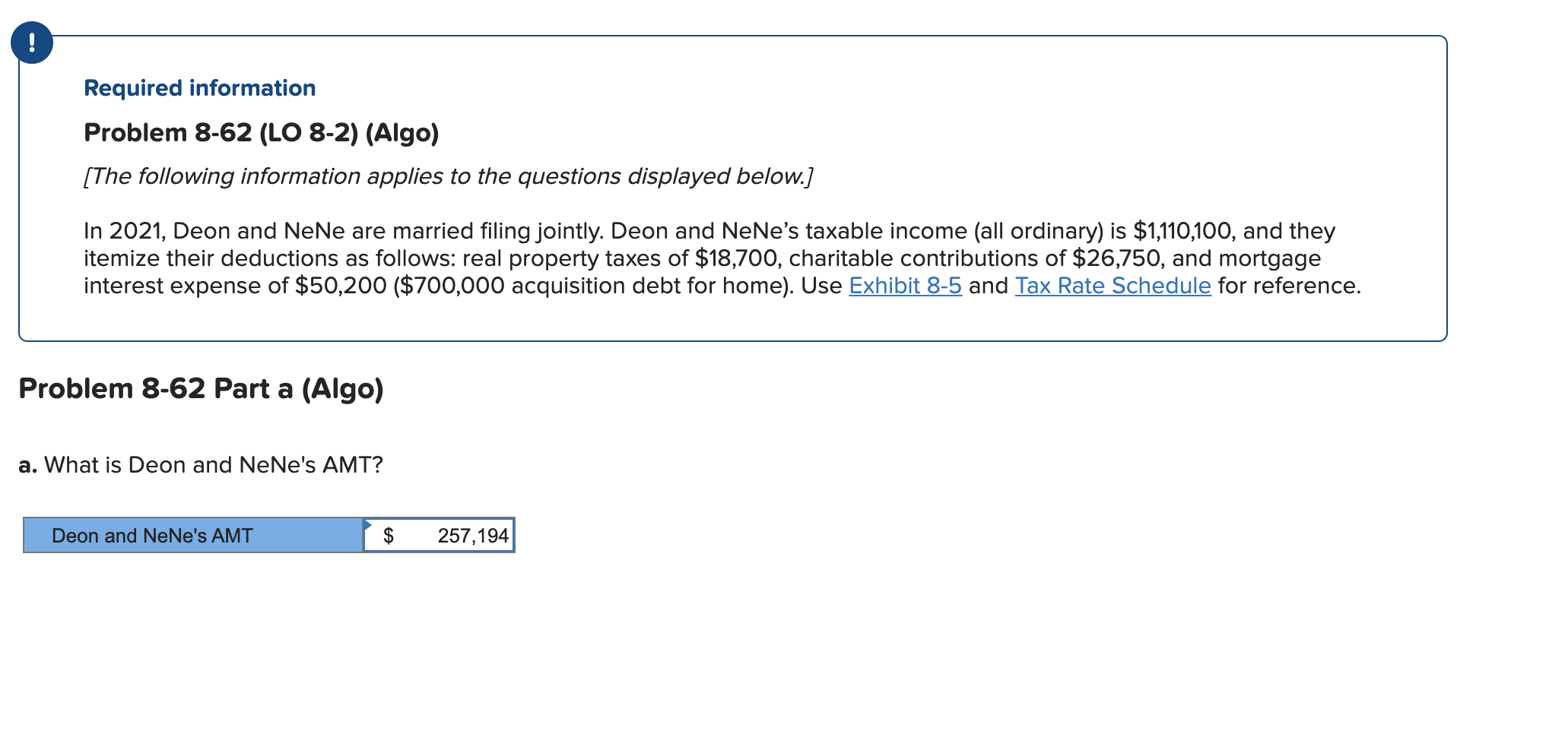  ! Required information Problem 8-62 (LO 8-2) (Algo) [The following information