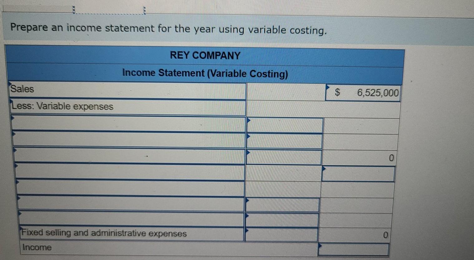 unit. Data for its first year of operations follow. 5 Direct materials