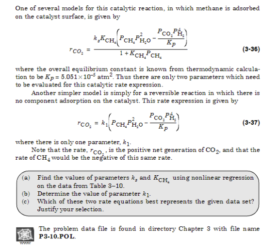  3.10 Rate Data Analysis for a Catalytic Reforming Reaction 3.10.1 Concepts