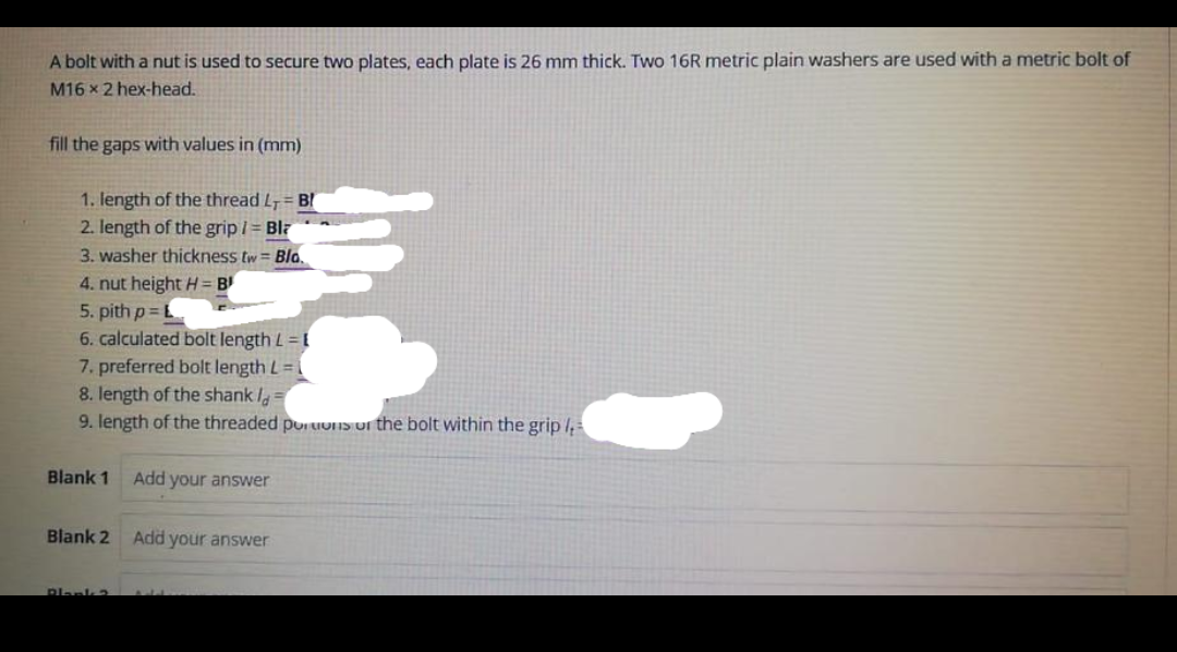  A bolt with a nut is used to secure two plates,