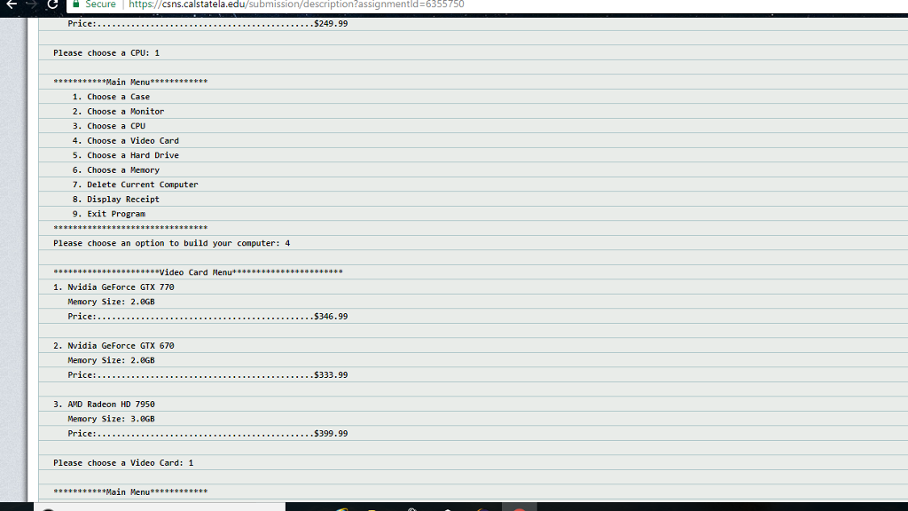 parts as you see fit. Please use package name "hw3". The Computer