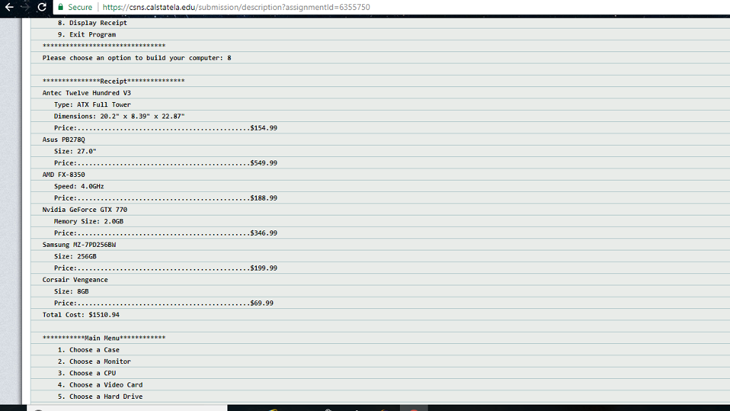 Monitor, cpu: CPU, videoCard: VideoCard, hardDrive: HardDrive, memory: Memory) +getCase(): Case +getMonitor():