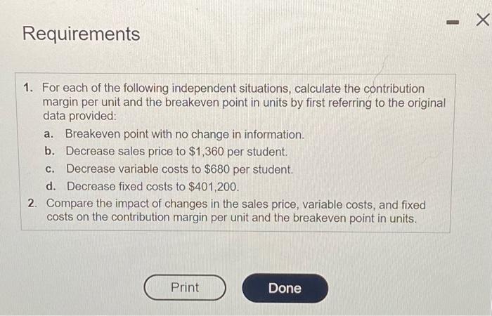 administer writfen and driving tests. Variable costs of $1,020 per student include