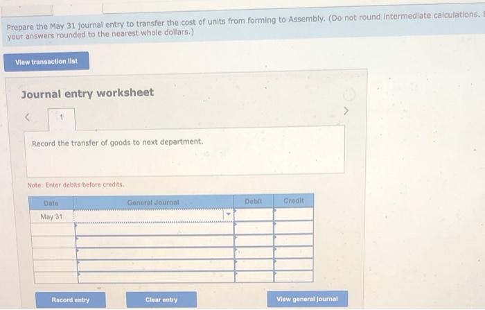 in two departments: Forming and Assembly, Information for the Forming process for