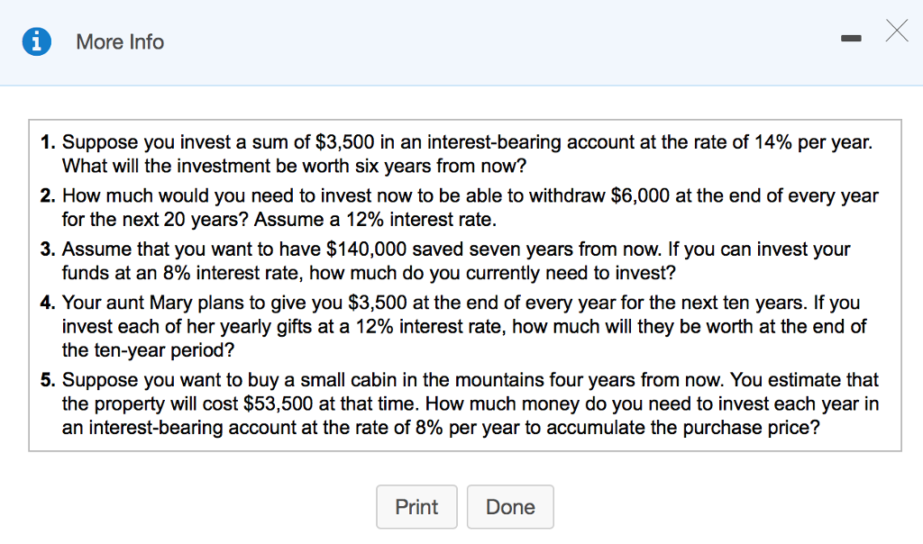 I need help on questions 3, 4, & 5. More Info 1.