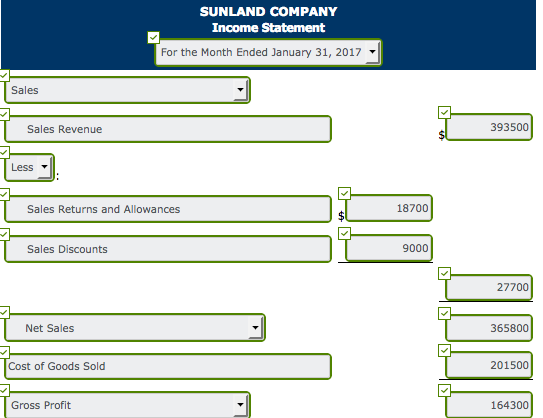 Company for the month of January 2017. Cost of goods sold Freight-out