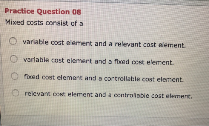 unit cost varies directly to the activity level O The unit costs