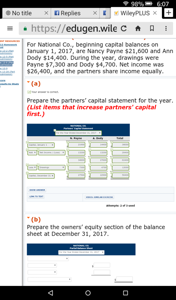 98%-) 6:07 https://edugen.wile c ENT RESOURCES 12Homewor For National Co., beginning
