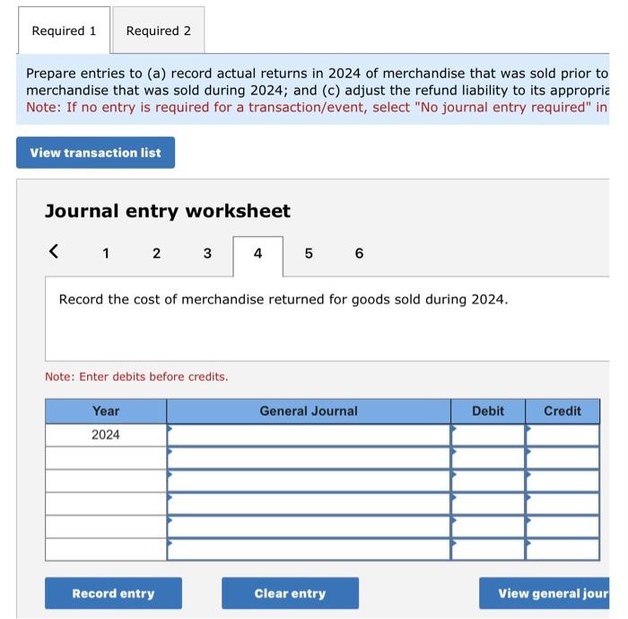 appropria Note: If no entry is required for a transaction/event, select "No