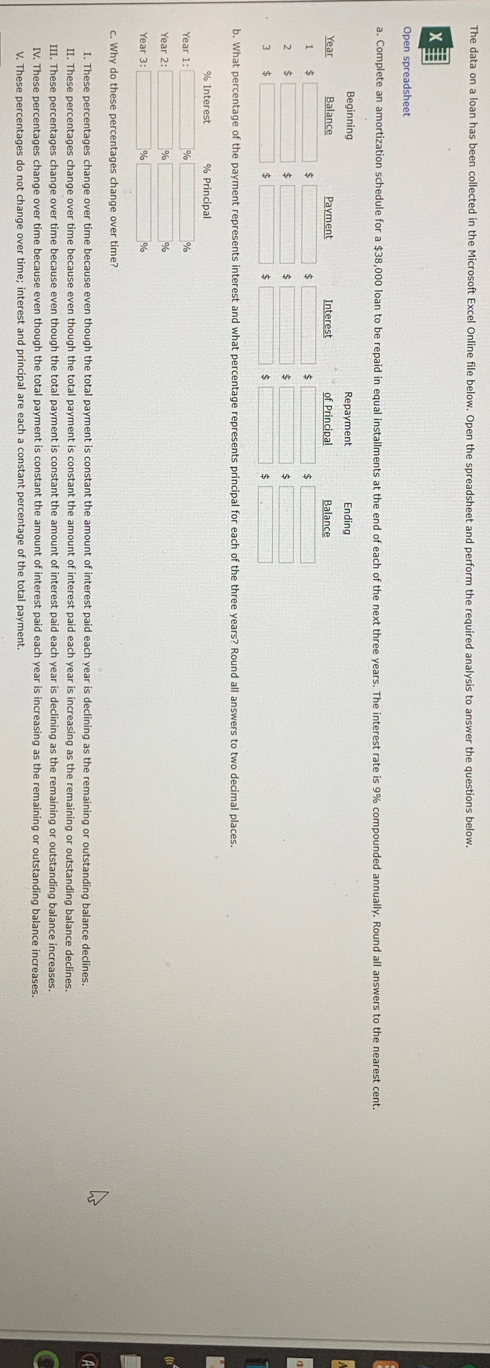  The data on a loan has been collected in the Microsoft