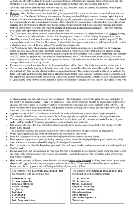 of the regiatration form displaying a prophic file relabd to theater of