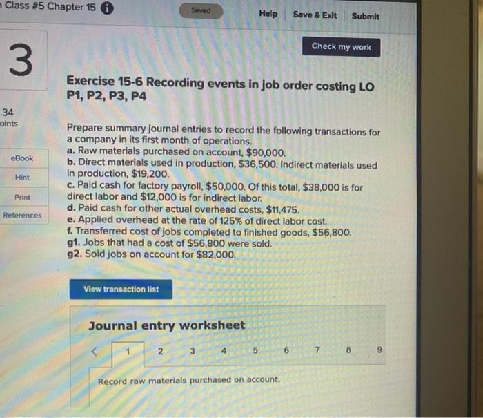  Class #5 Chapter 15 i Saved Help Save & Exit Submit