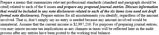 Prepare a memo that summarizes relevant professional standards (standard and paragraph