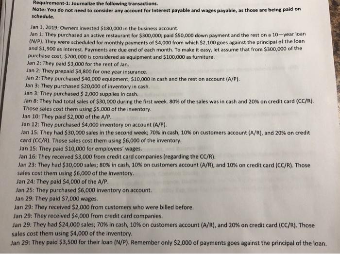  Requirement-1: Journalize the following transactions. Note: You do not need to