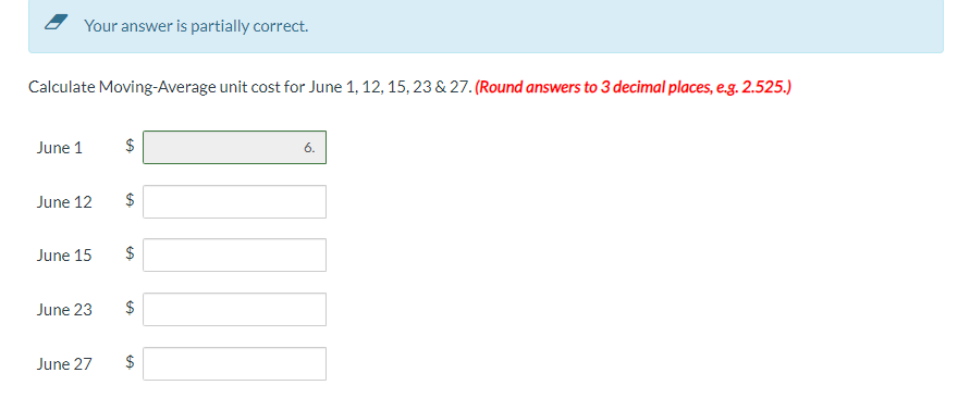 1, 12, 15, 23 \\& 27. (Round answers to 3 decimal places,
