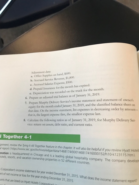 now ready to record January 2019 transactions. rehensive problem is a continuation