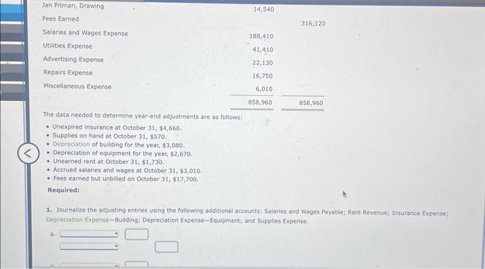 accounts, Salaries and Wages Payable, Rent Revenuec Insunance Expenas, 3 more Cheok