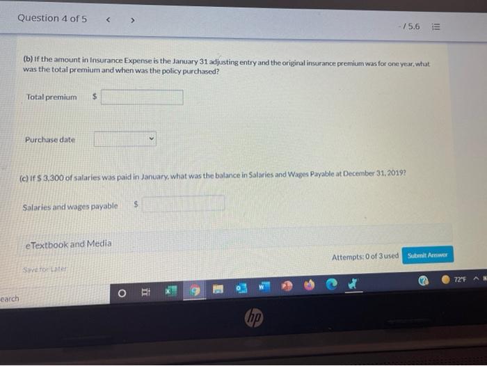 following. PHAROAH COMPANY Adjusted Trial Balance January 31, 2020 Debit Credit $