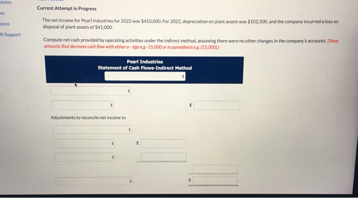  dates Current Attempt in Progress tions The net income for Pearl