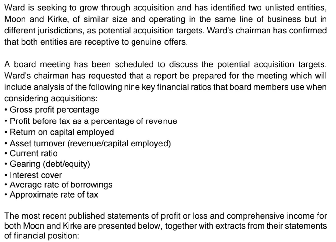 Nine key ratios . . . . Ward is seeking to grow