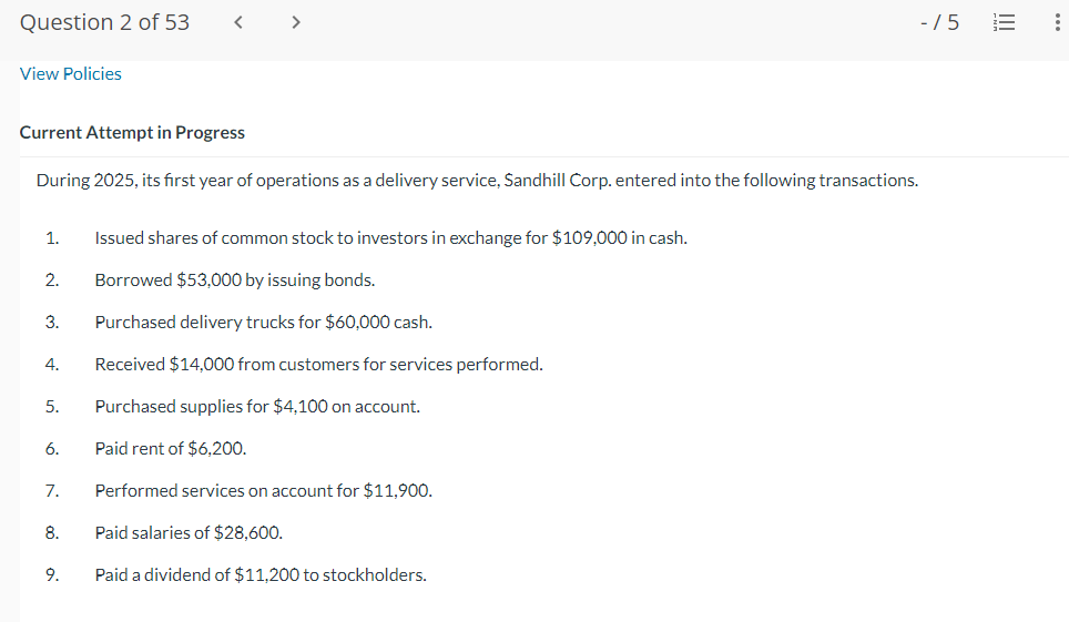 Using the following tabular analysis, show the effect of each transaction