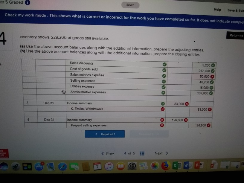 merchandiser LO P3 The following list includes selected permanent accounts and all