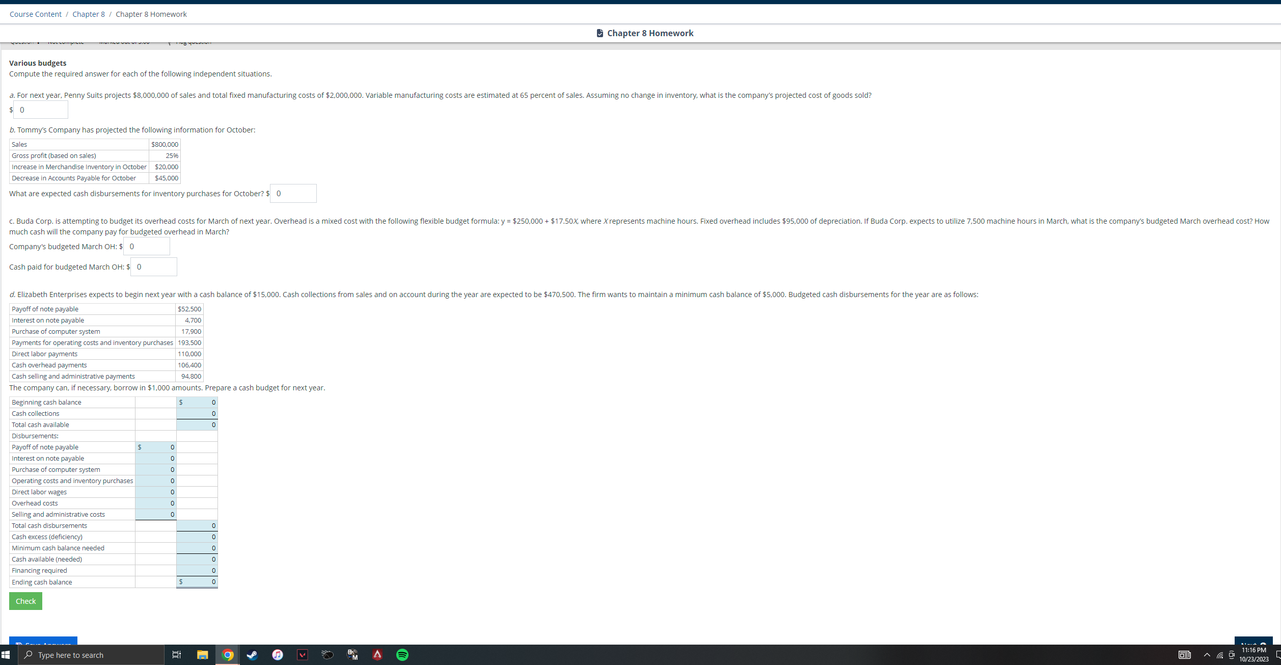  Course Content / Chapter 8 / Chapter 8 Homework Chapter 8