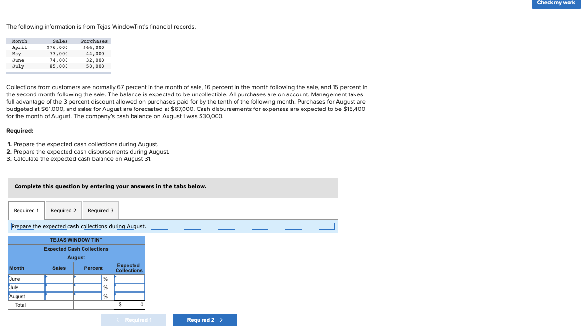  Chapter 9 assignment Check my work The following information is from