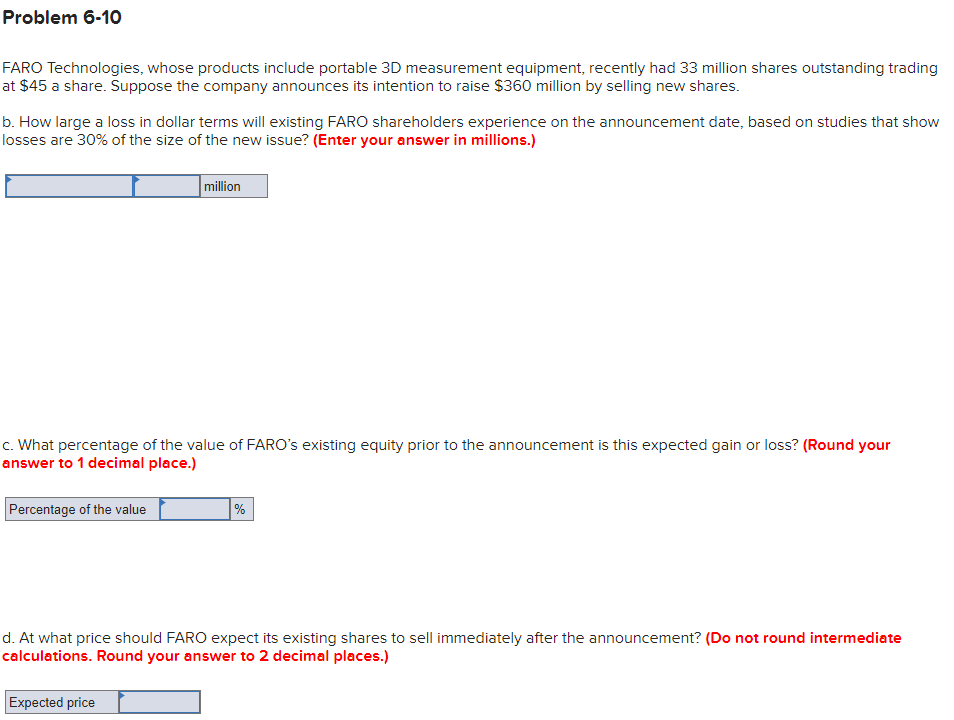  Can you show the workings for this? Thanks. :) Problem 6-10