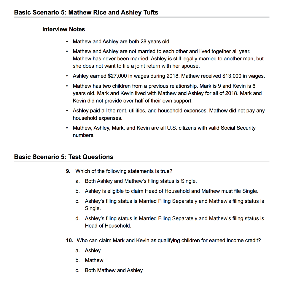  Basic Scenario 5: Mathew Rice and Ashley Tufts Interview Notes Mathew