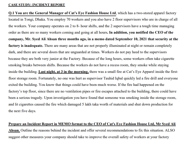 Please try to write about 250 to 300 words.. CASE STUDY: