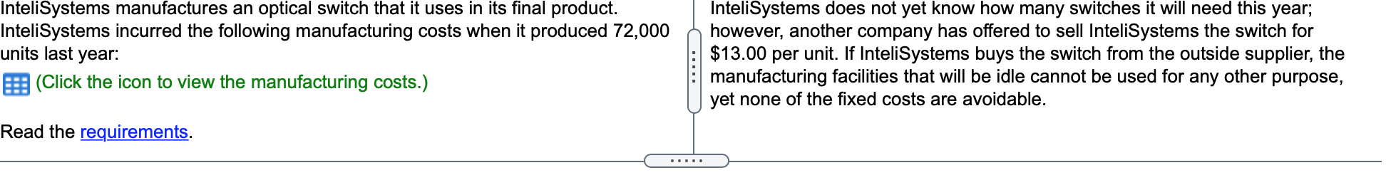 Please help me with this! InteliSystems manufactures an optical switch that it